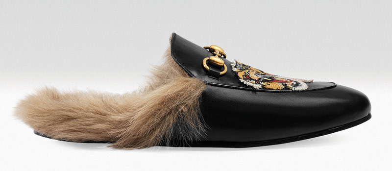 gucci kangaroo fur loafers