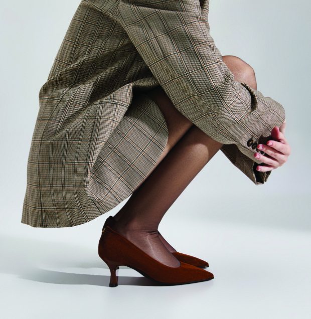 The Margot pumps feature a 2.5-inch triangular heel.
