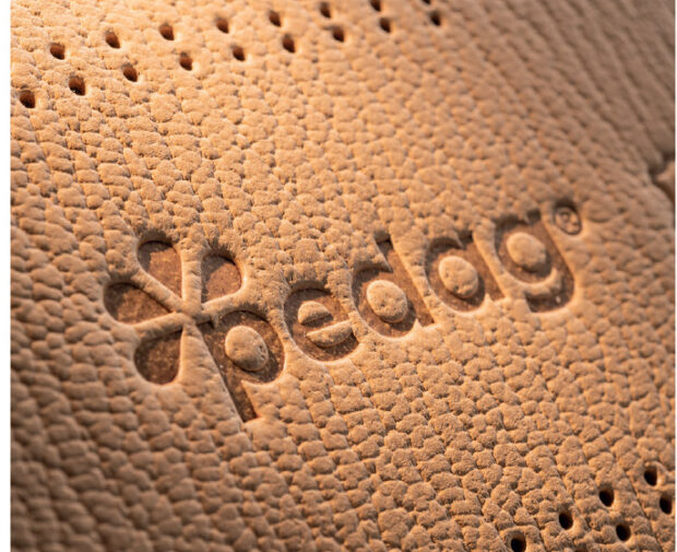 Pedag’s new hot stamp logo process greatly reduces waste; the Viva Summer insole combines a natural bamboo terry upper and cushioning made of sisal fibers.