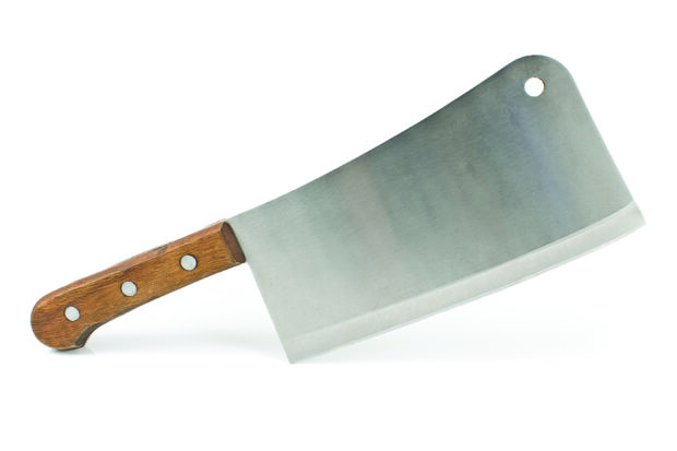 Meat cleaver knife isolated on white background